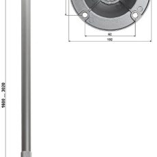 TELESKOPOWY UCHWYT SUFITOWY KAMERY BR-150X300