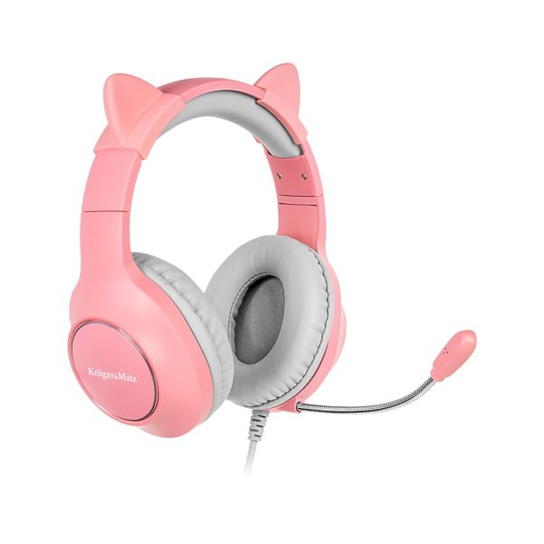 KRUGER & MATZ SŁUCHAWKI NAUSZNE GAMER KIDS PINK