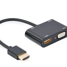GEMBIRD ADAPTER HDMI MĘSKI DO HDMI ŻEŃSKI + VGA ŻEŃSKI Z AUDIO + PORT ZASILANIA