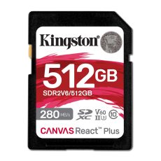 KINGSTON microSDXC Canvas 512GB React Plus UHS-II 280R/150W U3 V60 for Full HD/4K