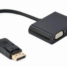 GEMBIRD ADAPTER NA KABLU DISPLAYPORT MĘSKI NA ŻEŃSKI HDMI + ŻEŃSKI VGA CZARNY, 10CM