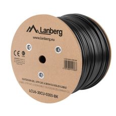 Kabel U/UTP Lanberg LCU6-30CU-0305-BK (UTP; 305m; kat. 6; kolor czarny)