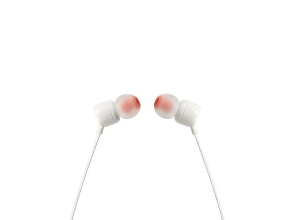 Słuchawki JBL T110 (biały, z mikrofonem)