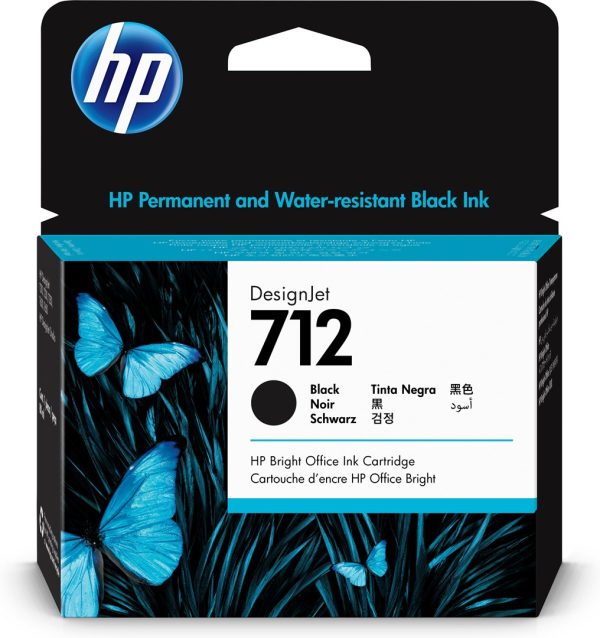 HP Czarny wkład atramentowy 712 DesignJet 80 ml