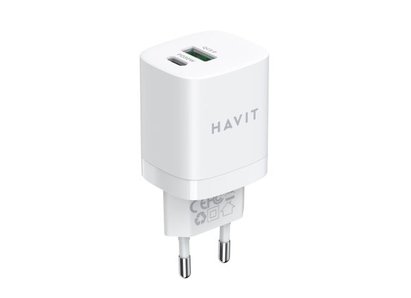 Ładowarka Havit USB-A+USB-C UC30 EU (biały)