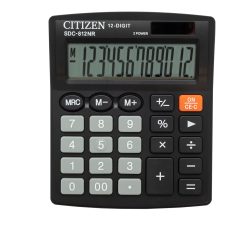 CITIZEN KALKULATOR BIUROWY SDC-812NR, 12-CYFROWY, 127X105MM, CZARNY