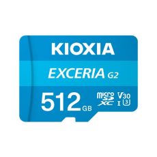 KIOXIA 512GB microSD KIOXIA Exceria (gen 2) UHS I U3 V30 with adapter