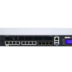 Qnap QuCPE-7012-D2166NT-64G, Intel Xeon D-2166NT, 8 x 2.5GbE RJ45 and 4 x 10GbE SFP+, 1 x network module, 1 x PCIe Gen3 x8 , 2 x 2.5" SATA HDD/SSD slot, Redundant 300W power supply units