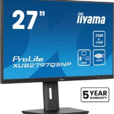 iiyama ProLite XUB2797QSNP-B1 monitor komputerowy 68,6 cm (27") 2560 x 1440 px Wide Quad HD LED Czarny
