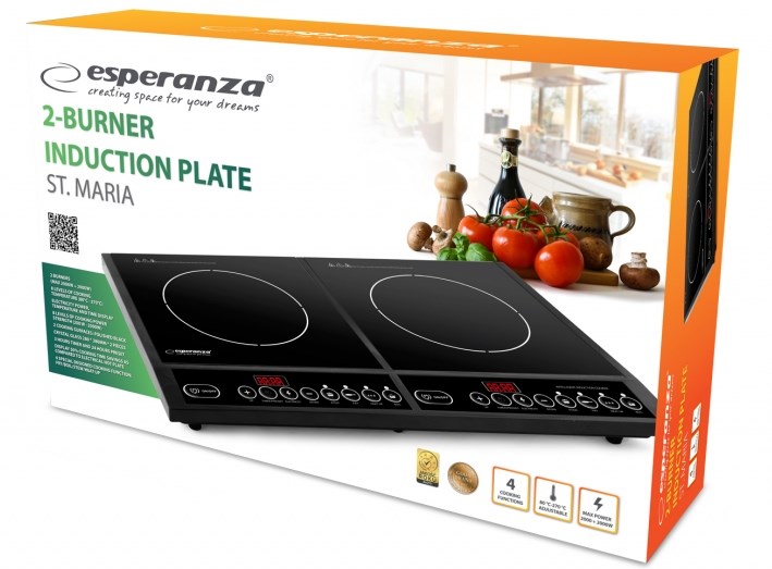 Kuchenka Esperanza St.Maria EKH008 (2 pola grzejne; 2000W) (WYPRZEDAŻ) - obrazek 2