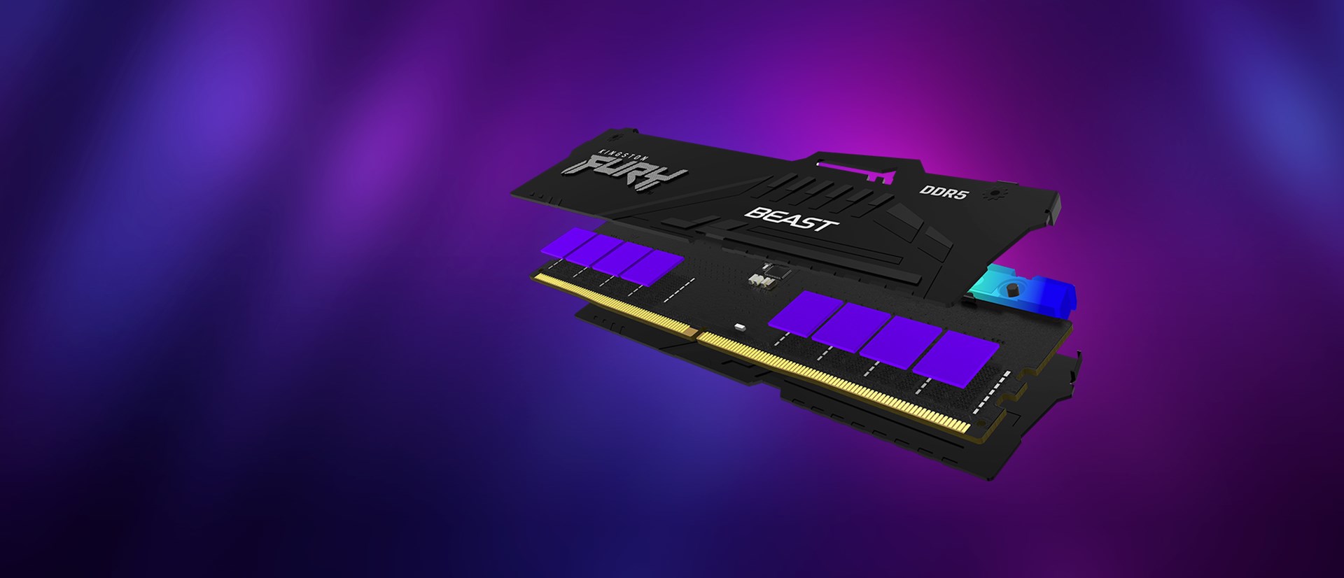 Kingston FURY DDR5 64GB (2x32GB) 6000MHz CL40 Beast Black RGB - obrazek 2
