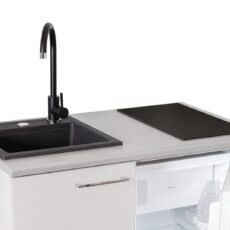Minikuchnia zestaw AGD 4w1 MPM SMK-02 płyta indukcyjna, lodówka, szafka i zlew granit