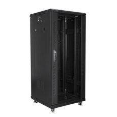 Szafa rack Lanberg FF01-6627-12B (27U; 19''; 1390mm / 600mm / 600 mm; stojąca; Szklane; 800 kg; kolor czarny)