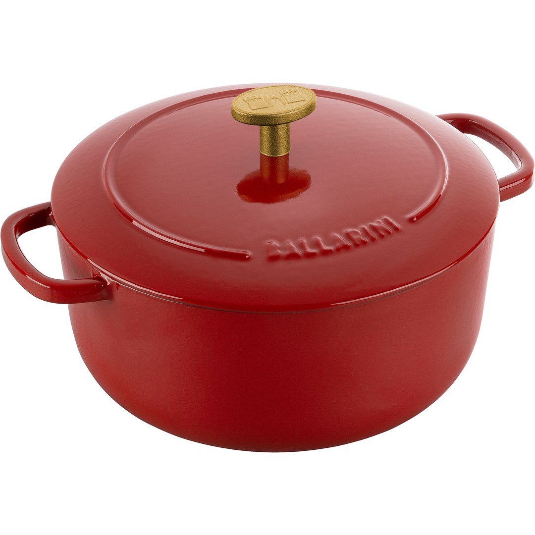 Garnek żeliwny okrągły BALLARINI BELLAMONTE 2.6 ltr, czerwony - obrazek 2