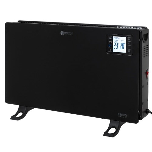 Termowentylator Camry z pilotem | CR 7739 | Grzejnik konwekcyjny | 2000 W | Liczba poziomów mocy: 3 (750W/1250W/2000W) | Czarny