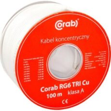 PRZEWÓD KONCENTRYCZNY RG6 TRI Cu CORAB ( szpula 100m ) klasa A