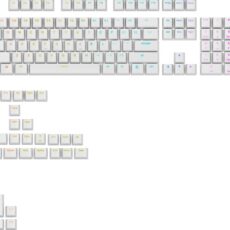 Glorious Podświetlane GPBT, układ ANSI (USA), PBT, Dye-Sub - biały