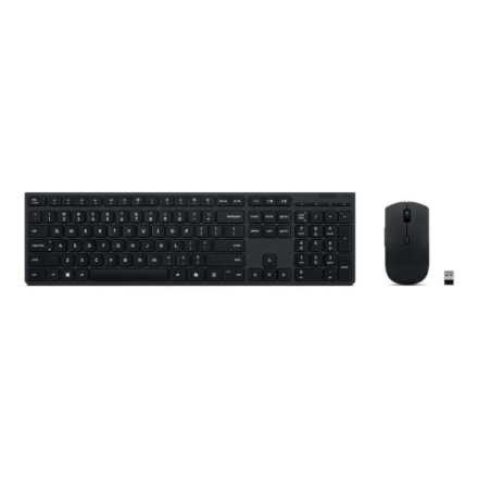 Lenovo Professional Bezprzewodowa ładowalna klawiatura i mysz combo | Zestaw klawiatury i myszy | Bezprzewodowy | Mysz w zestawie | Język nordycki | Czarny