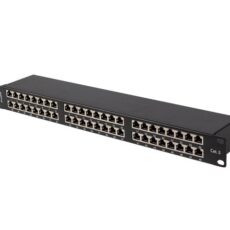 PATCH PANEL 48 PORT 1U 19" KAT.5E FTP EKRANOWANY CZARNY LANBERG