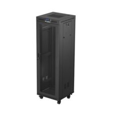 Szafa instalacyjna rack stojąca 19" 37U 600X600 czarna drzwi perforowane LCD LANBERG (flat pack)
