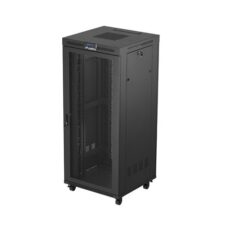 Szafa instalacyjna rack stojąca 19" 37U 800X800 czarna drzwi perforowane LCD Lanberg (Flat Pack)