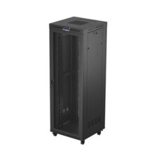 Szafa instalacyjna rack stojąca 19'' 47U 800x800 czarna drzwi perforowane LCD LANBERG (FLAT PACK)