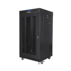 SZAFA INSTALACYJNA RACK STOJĄCA 19" 22U 600X600 CZARNA DRZWI PERFOROWANE LCD LANBERG (FLAT PACK) V2