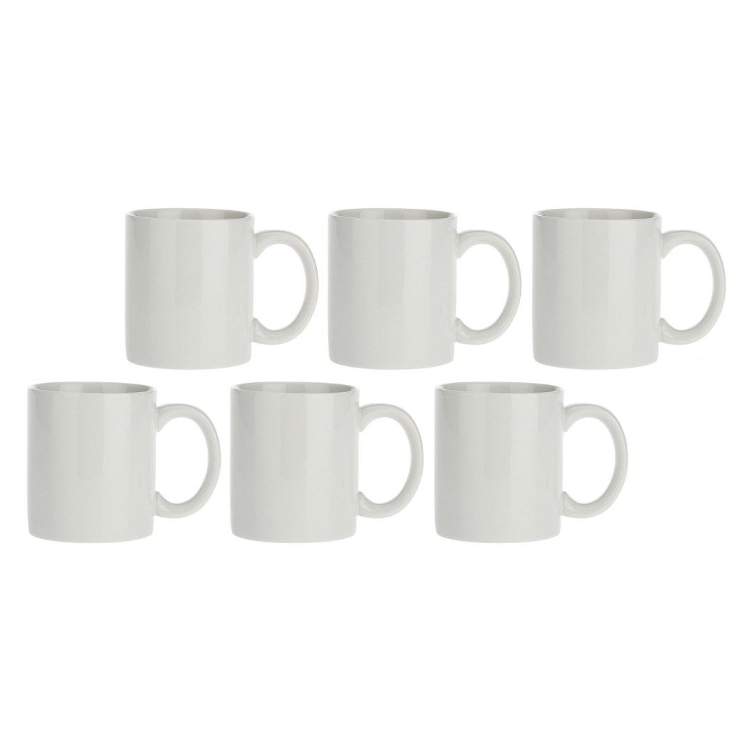 Zestaw 6 kubków z uchwytem Corte - Biały, 350 ml
