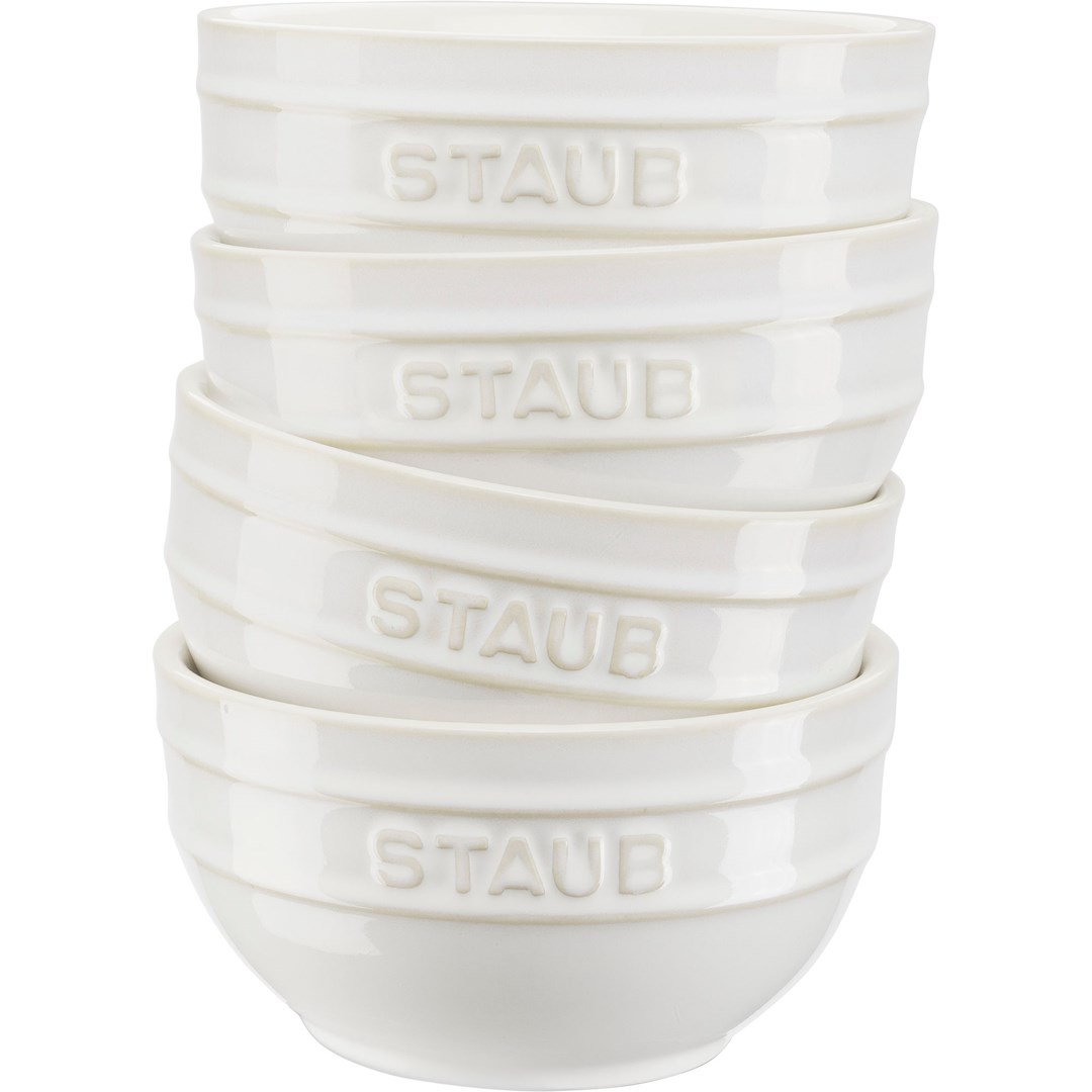 Zestaw 4 misek okrągłych Staub - 14 cm, Kość słoniowa