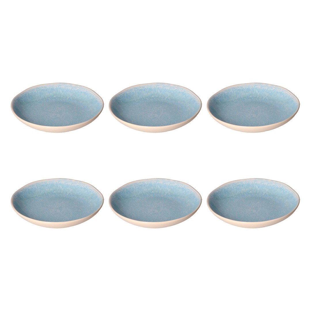 ROSE&TULIPANI CONCERTO FUSE AZZURRO Zestaw 6 talerzy do zupy 21 cm