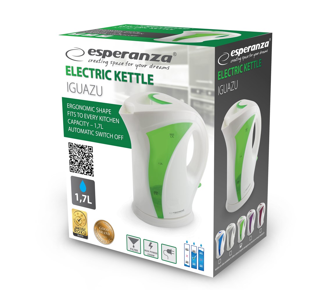 Czajnik elektryczny Esperanza Iguazu EKK018G (2200W 1.7l; kolor zielony) - obrazek 2