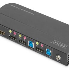 Digitus Przełącznik KVM, 2-portowy, 4K 60 Hz, 2 x DP in, 1 x DP/HDMI out