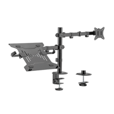 GEMBIRD BIURKOWE REGULOWANE RAMIĘ/UCHWYT Z RAMIENIEM NA MONITOR I PODSTAWKĄ NA NOTEBOOKA 17-32, 100X100MM, DO 9KG
