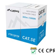 Kabel sieciowy Lanberg LCS5-11CU-0305-S (S/FTP; 305m; kat. 5e; kolor szary)