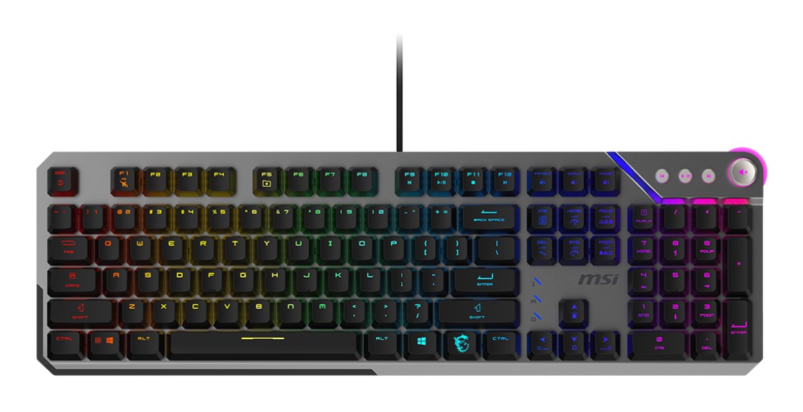 Klawiatura gamingowa czarna US Strike 600 Silent MSI