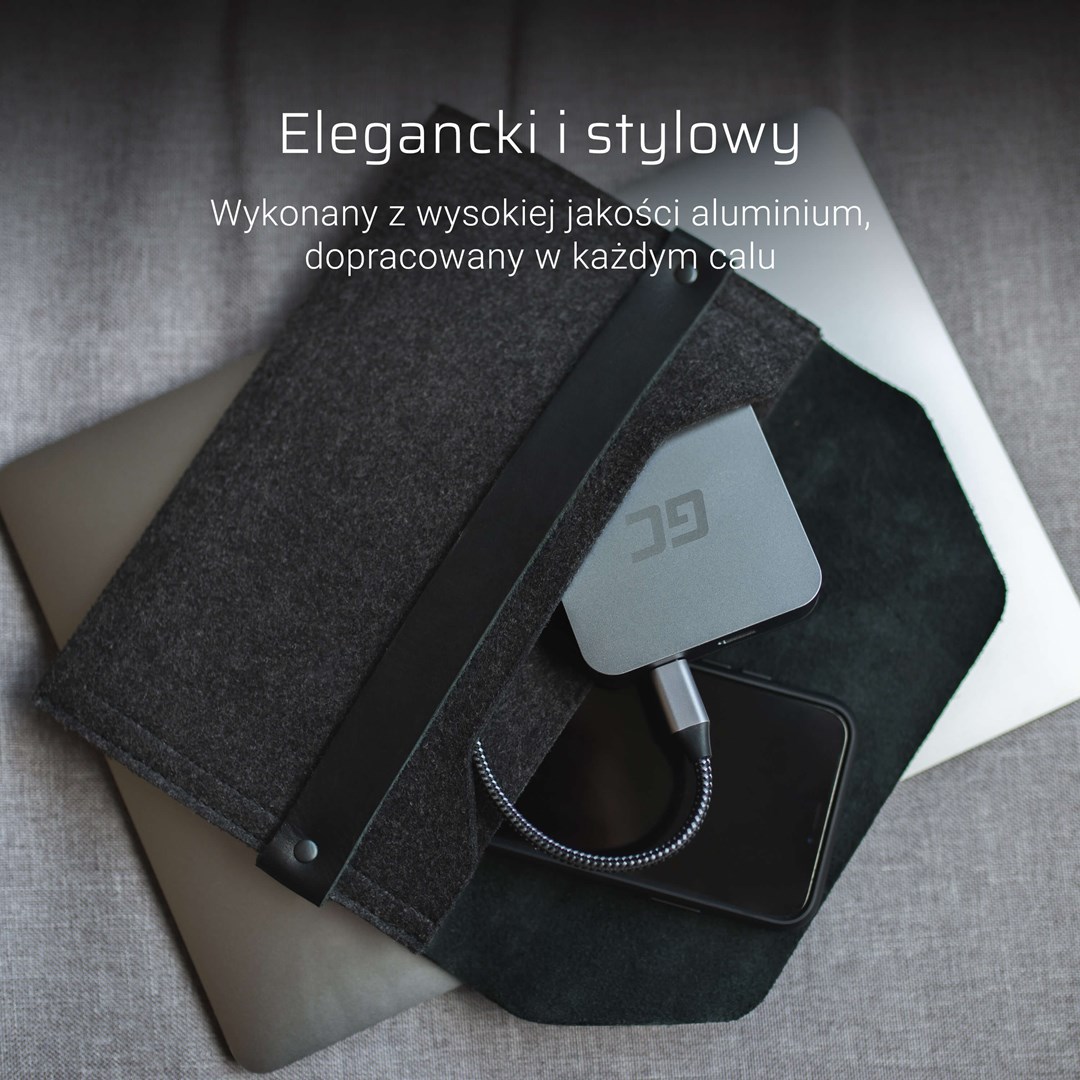 Green Cell AK61 stacja dokująca USB 3.2 Gen 1 (3.1 Gen 1) Type-C Srebrny