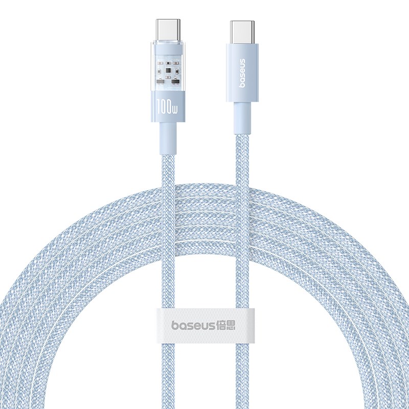 Kabel Baseus Gem Typ C-Typ C 100W 2m (niebieski)