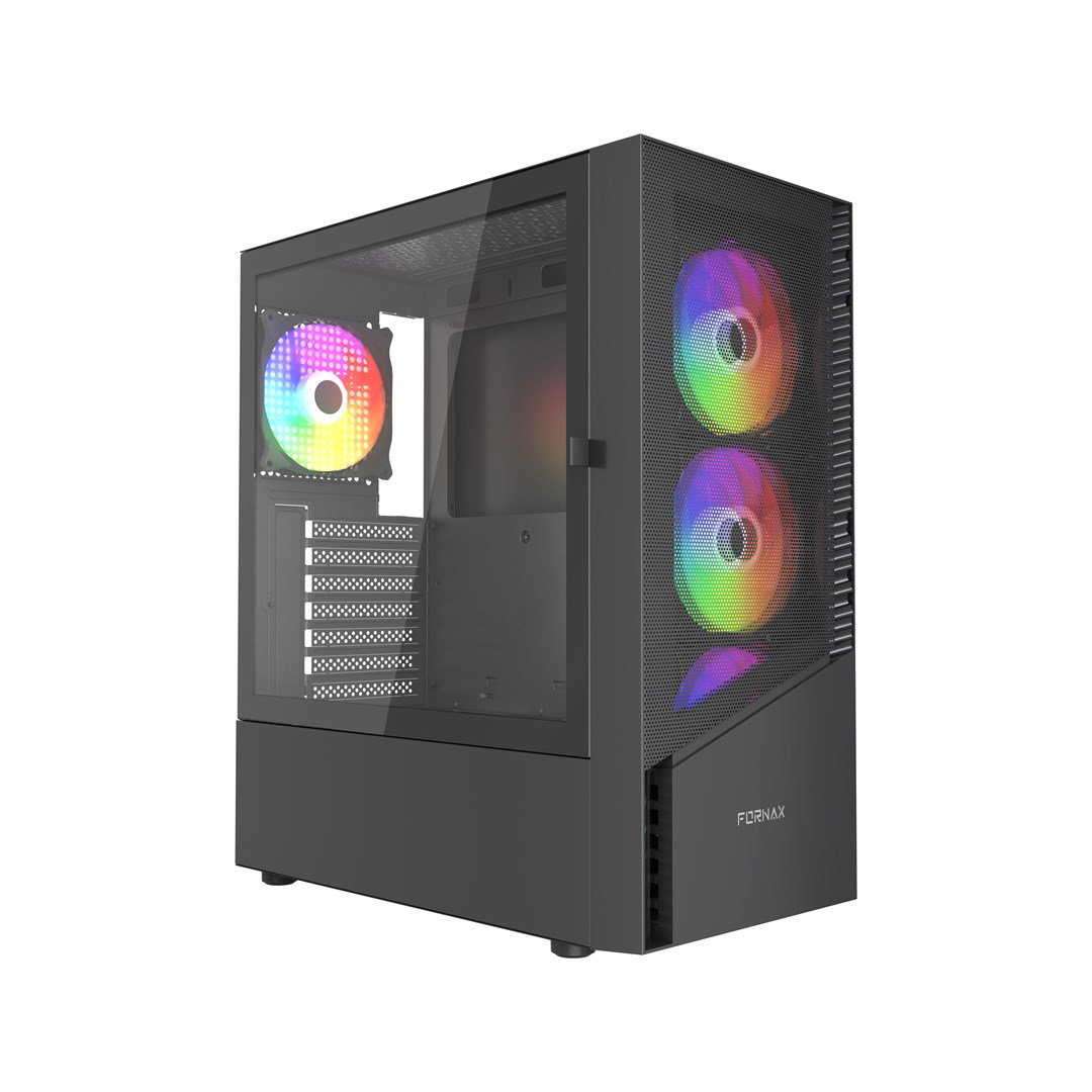 GEMBIRD OBUDOWA FORNAX 4300 MIDI-TOWER (2X USB 3.1, 1X USB 2.0) 4X FAN, CZARNA