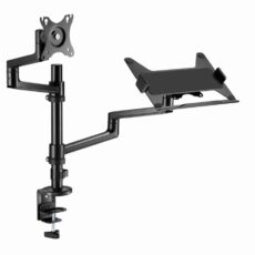GEMBIRD BIURKOWE REGULOWANE RAMIĘ/UCHWYT NA MONITOR + PODSTAWKA NA NOTEBOOKA 17-32, VESA 100X100MM, DO 8 KG