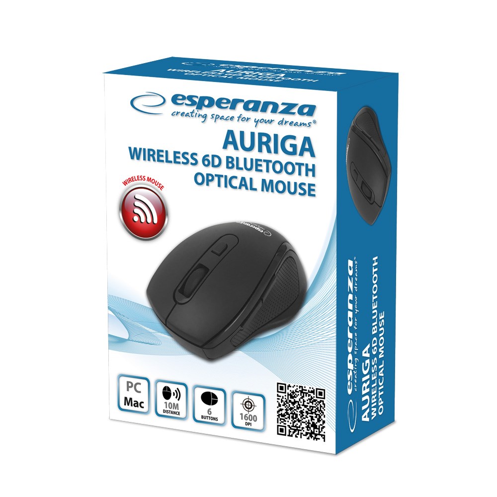 ESPERANZA MYSZ BLUETOOTH 6D AURIGA CZARNA EM128K - obrazek 2