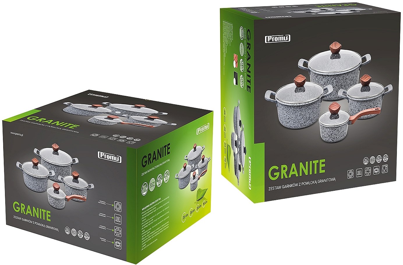 PROMIS Komplet Garnków Granitowych 8 el. Indukcja/Gaz - obrazek 2