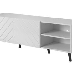 Szafka RTV ABETO 150x42x52 biały/biały połysk