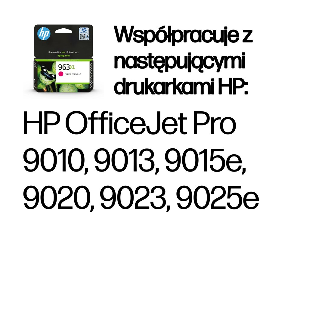 HP 963XL oryginalny wysokowydajny wkład atramentowy purpurowy - obrazek 2