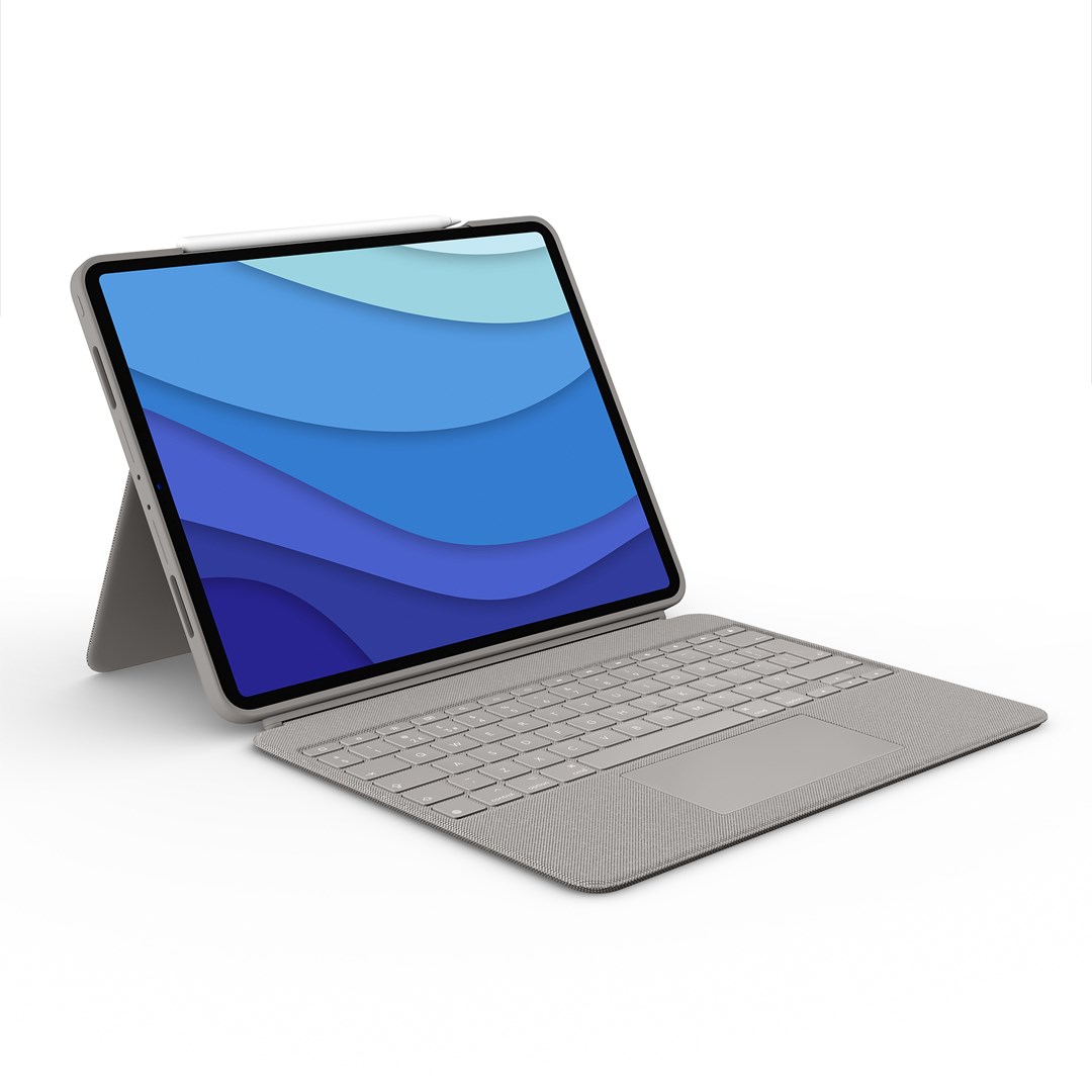 Logitech Combo Touch QWERTY Amerykański międzynarodowy Smart Connector Piaskowy - obrazek 2