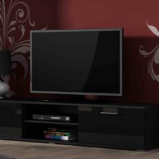 Szafka RTV SOHO 180 czarny/ czarny połysk