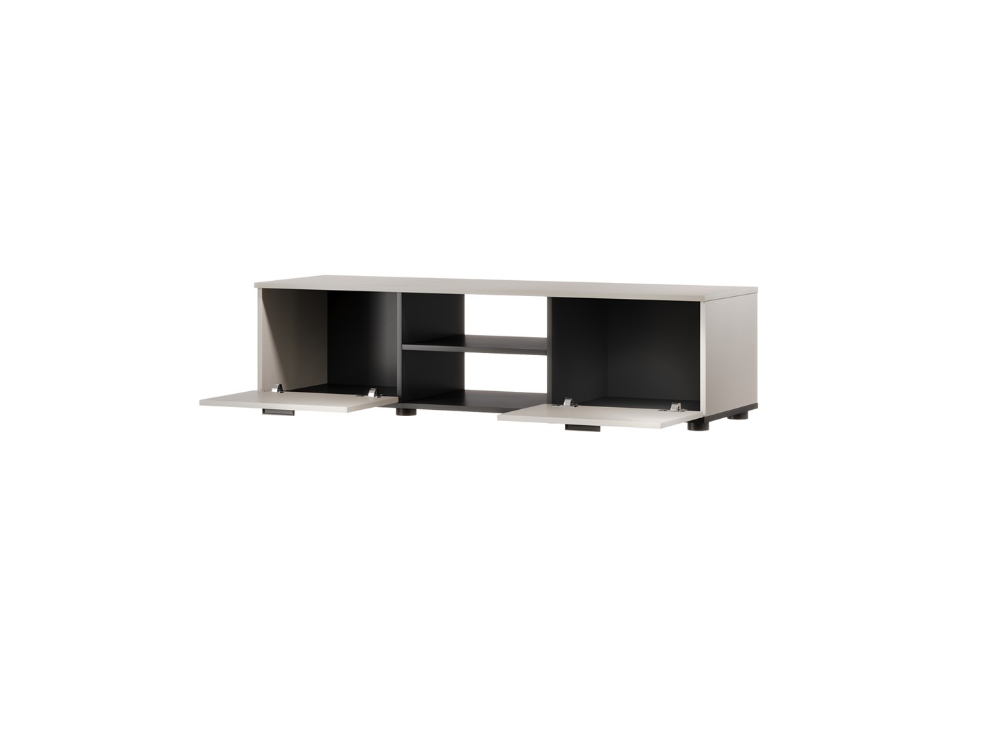 Szafka RTV SOHO 140x43x37 kaszmir+czarny - obrazek 2