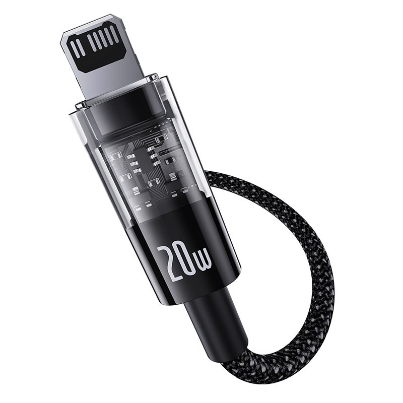 Kabel Baseus Gem USP C-IP 20W 2m (czarny) - obrazek 2