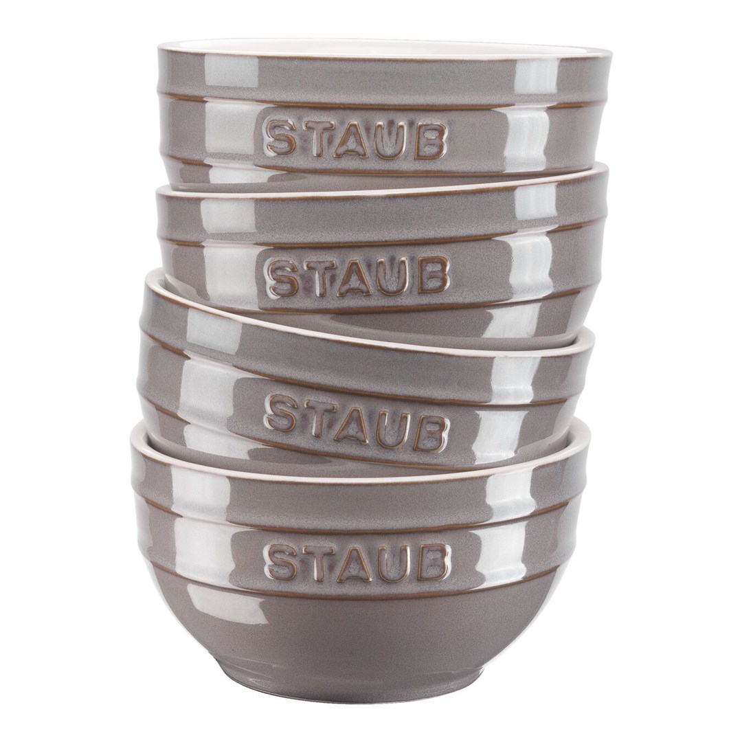 Staub Ceramique Zestaw misek 0,4 l Okrągły Ceramika Szary 4 szt.