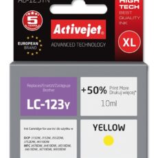 Activejet AB-123YN Tusz (zamiennik Brother LC123Y/121Y; Supreme; 10 ml; żółty)
