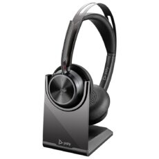 POLY Zestaw słuchawkowy Voyager Focus 2 z certyfikatem Microsoft Teams USB-C-C + przejściówka USB-C/A + podstawka ładująca